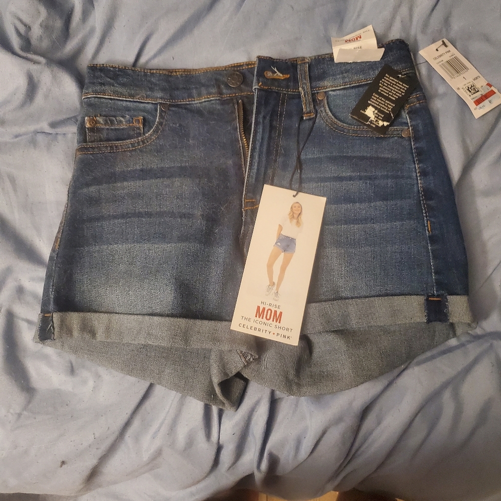 Celebrity Pink Mom Jean Shorts